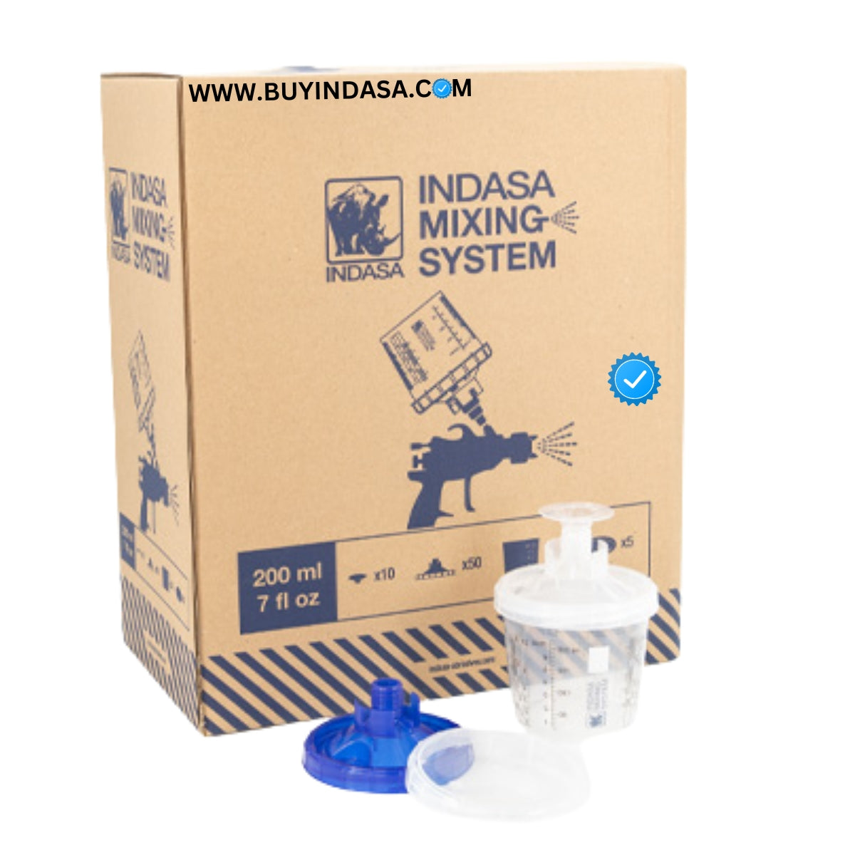 INDASA Mixing System Kit 800ML Solvent Based ( Clear Filter - 190µm filter )