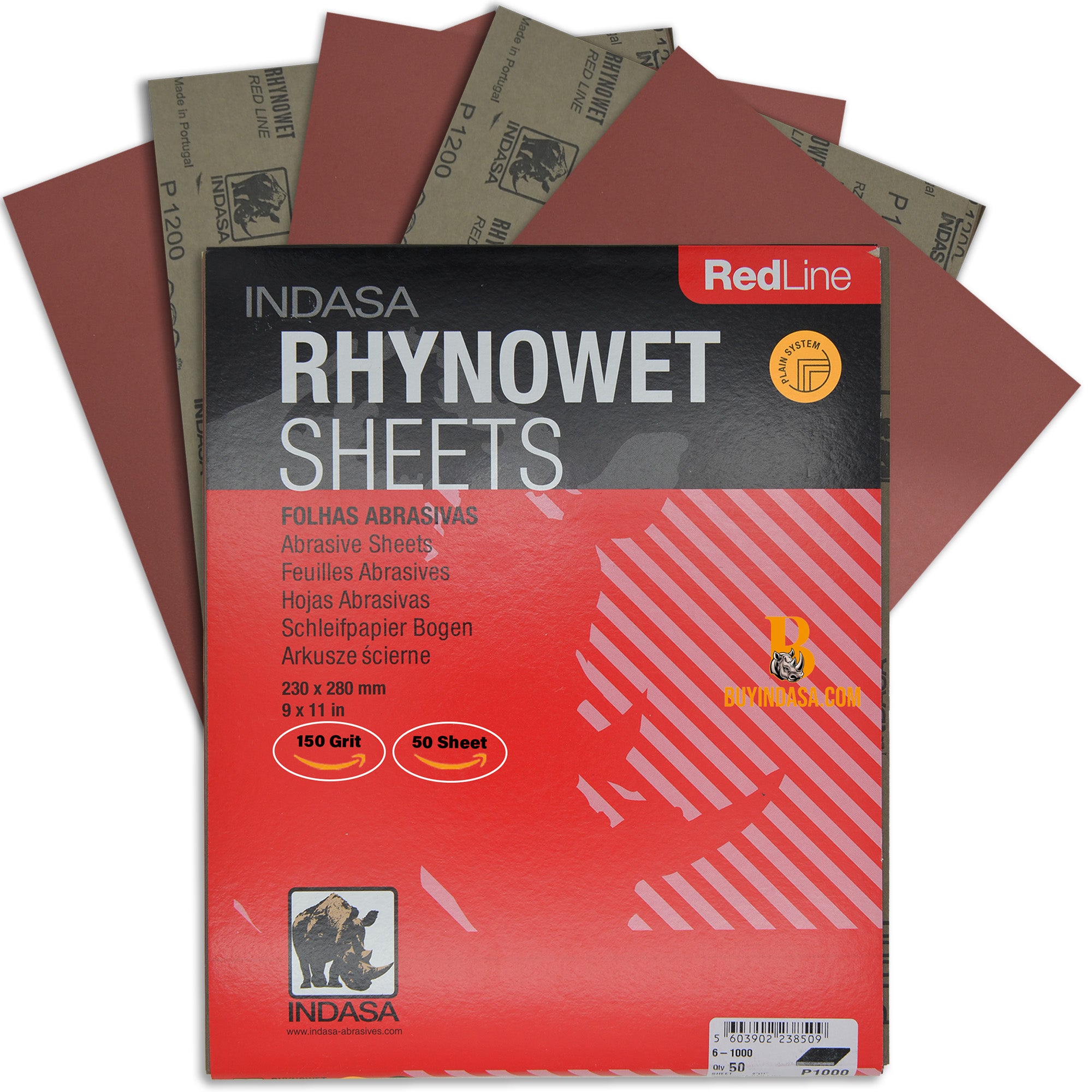 Buy Indasa RedLine Rhynowet Wet & Dry Sanding Sheets, 6 & 7 Series 9" x 11"