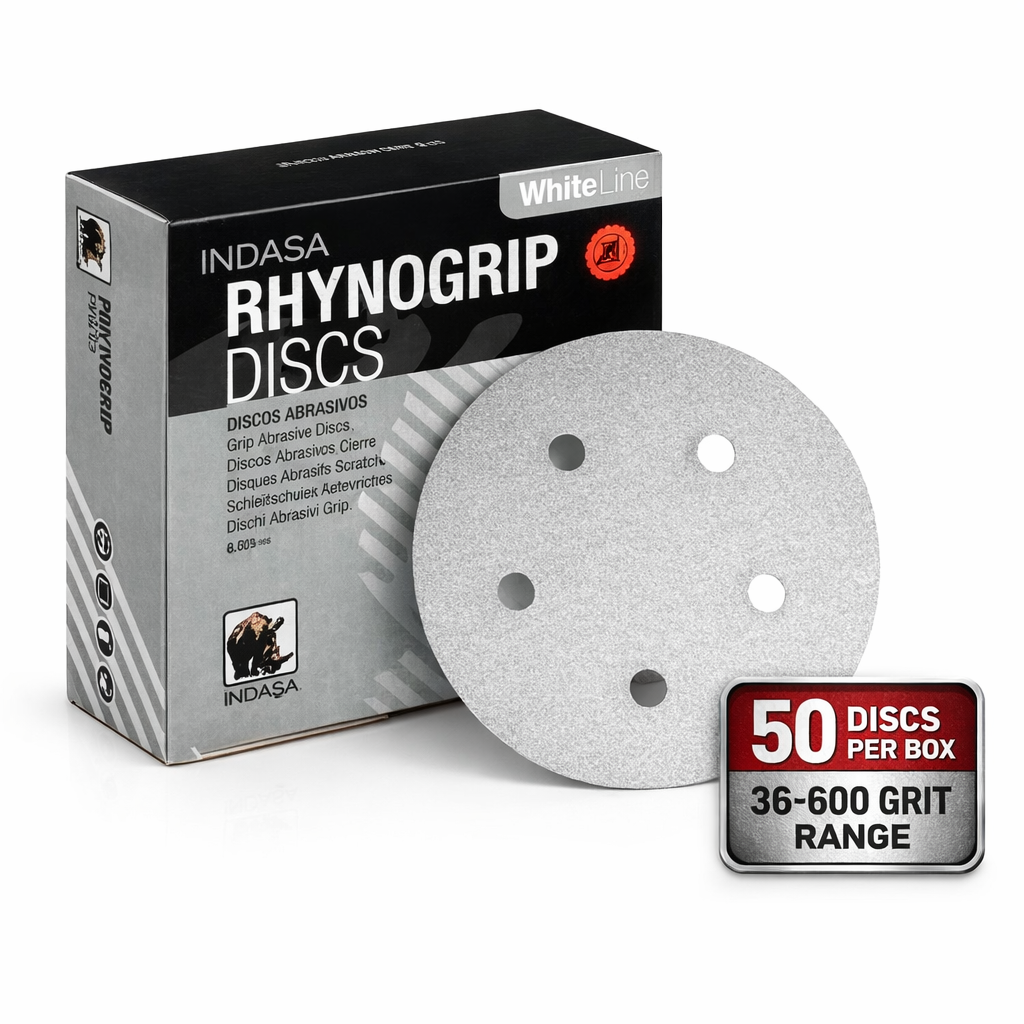 Buy Indasa Whiteline Rhynogrip 5" 5-Hole Vacuum Sanding Discs, 54 Series