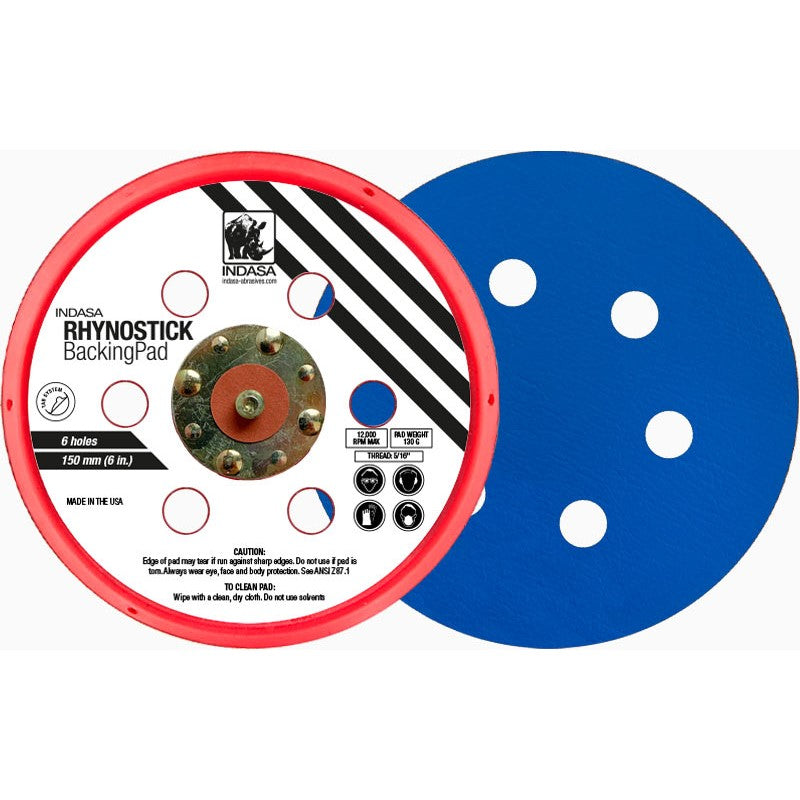 Buy Indasa Rhynogrip 6" 6-Hole Grip Backup Pad, 6004-6H