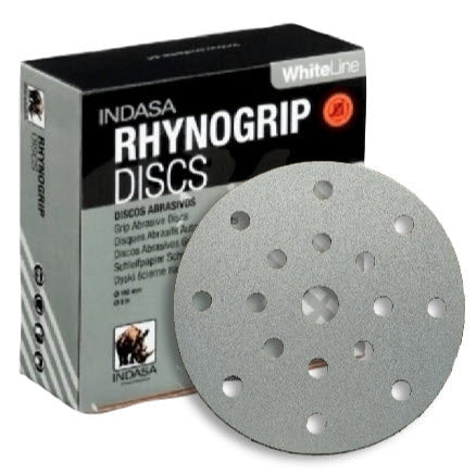Buy Indasa 6 Inch Rhynogrip WhiteLine 17-Hole Vacuum (Hook & Loop) Sanding Discs, 69-17 Series