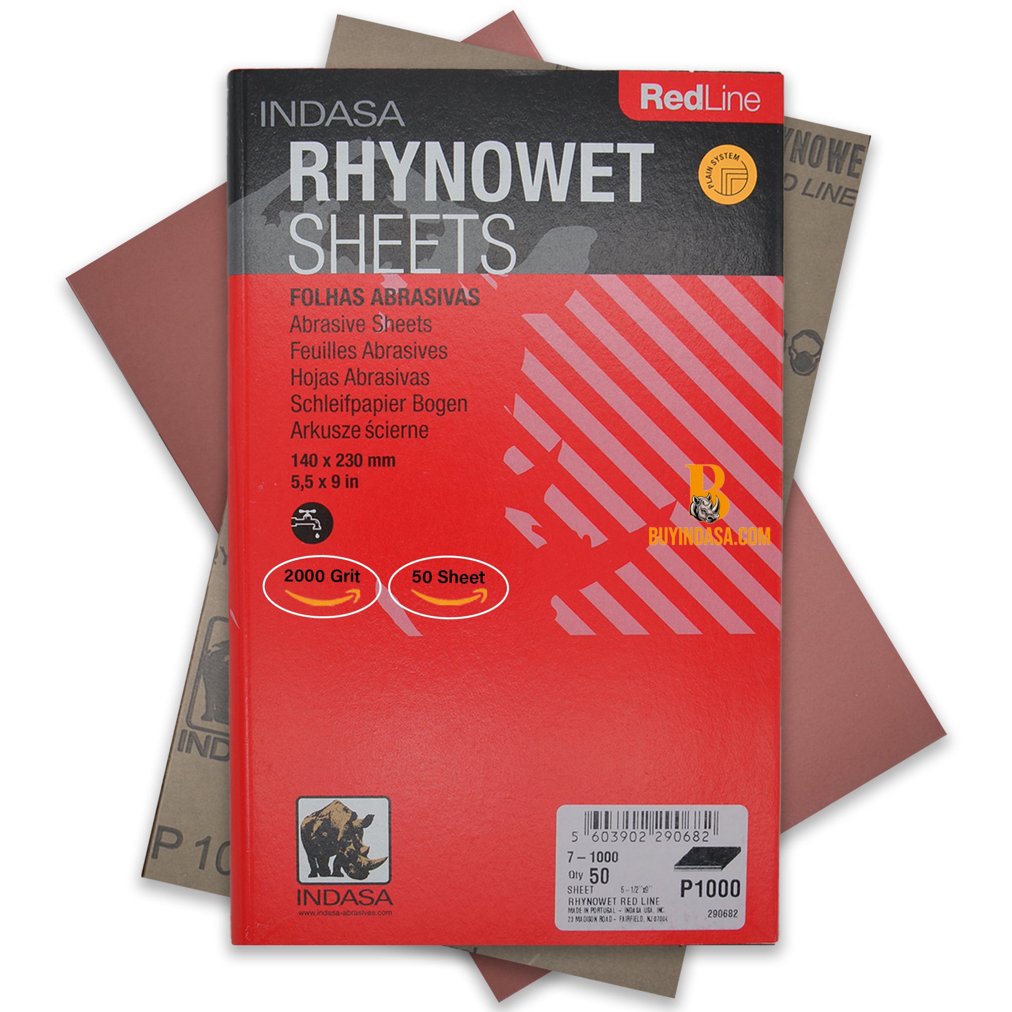 Buy Indasa RedLine Rhynowet Wet & Dry Sanding Sheets, 6 & 7 Series 5.5" x 9"