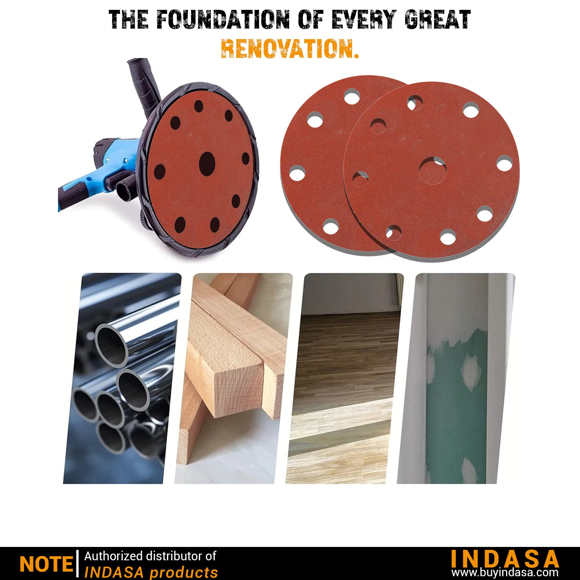 Buy Indasa Rhynogrip RedLine 6" - 9-Hole Vacuum Sanding Discs, 690 Series