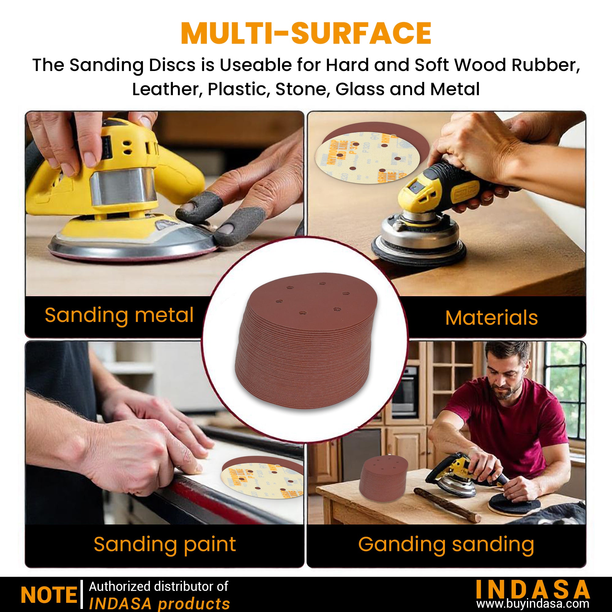 Buy Indasa Rhynogrip RedLine 6" 6-Hole Vacuum Sanding Discs, 630 Series