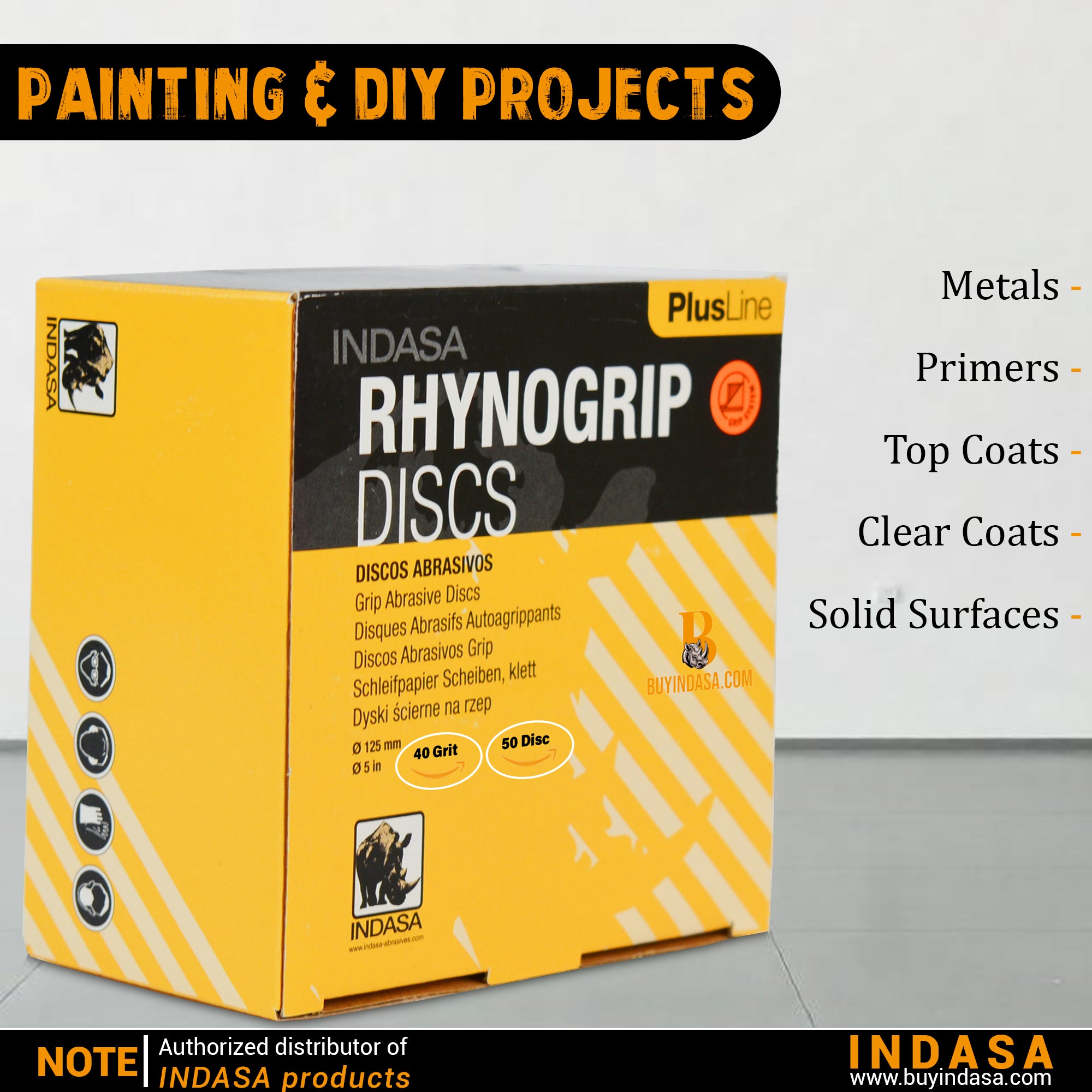 Buy Indasa Rhynogrip PlusLine 5" Solid Sanding Discs, 1052 Series