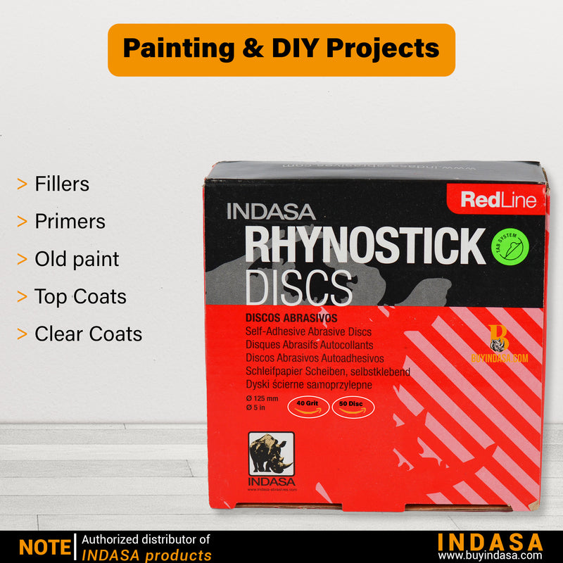 Buy Indasa 5" Rhynostick Redline PSA Solid Sanding Disc, 500 Series