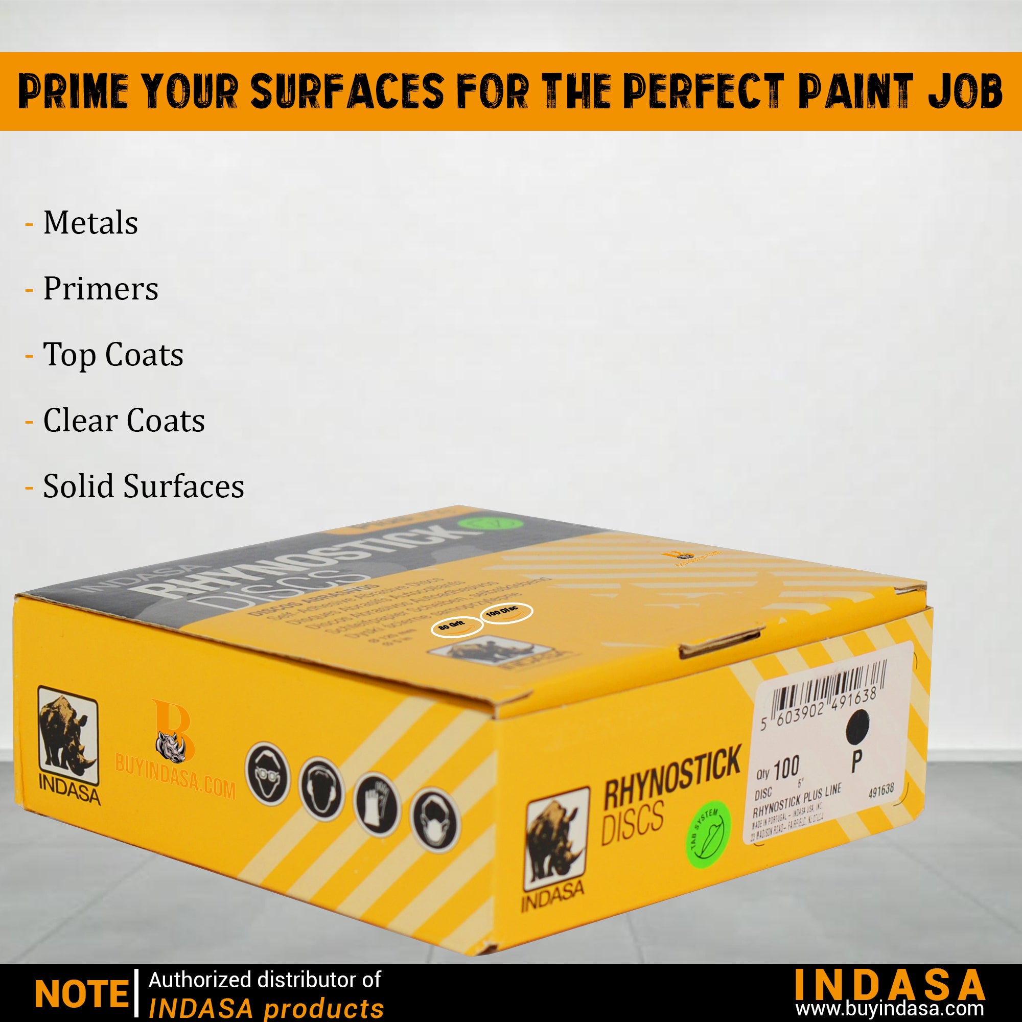 Buy Indasa 5" Plus Line Rhynostick PSA Solid Sanding Discs, (1050 Series)