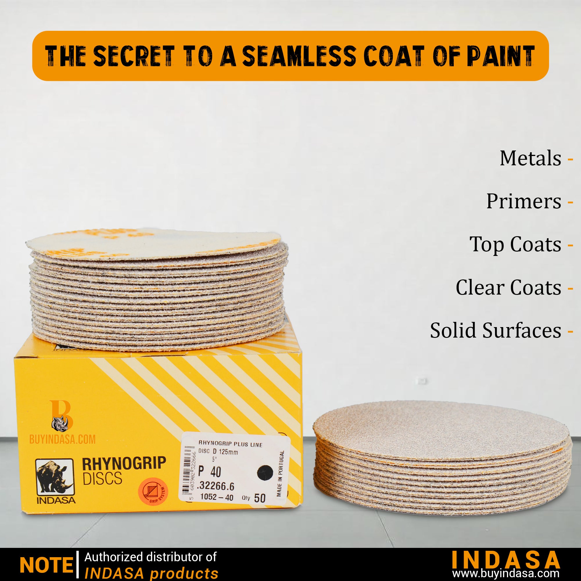 Buy Indasa Rhynogrip PlusLine 5" Solid Sanding Discs, 1052 Series