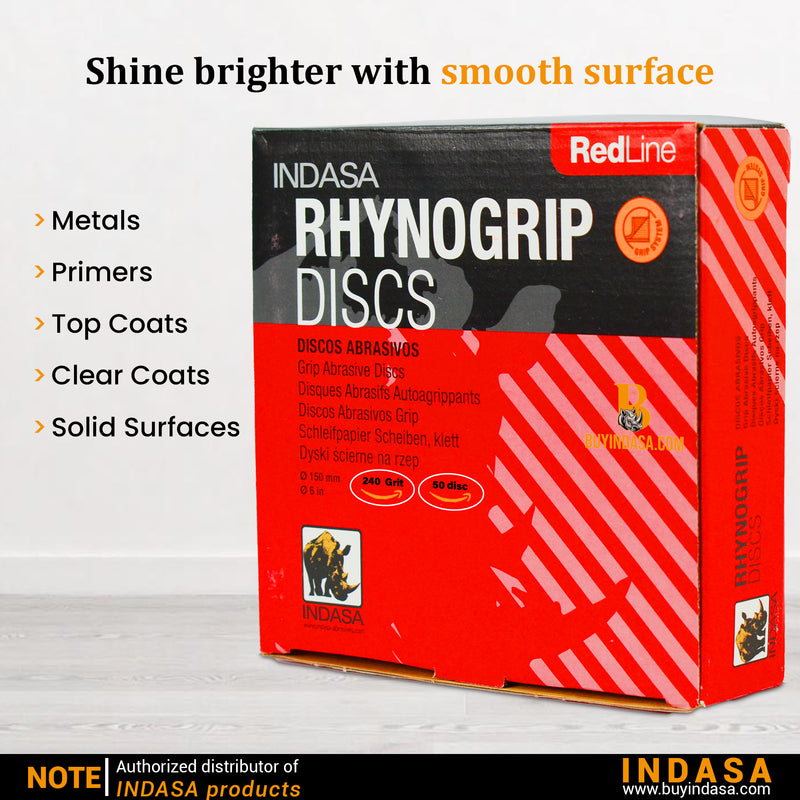 Buy Indasa Rhynogrip RedLine 6" 6-Hole Vacuum Sanding Discs, 630 Series