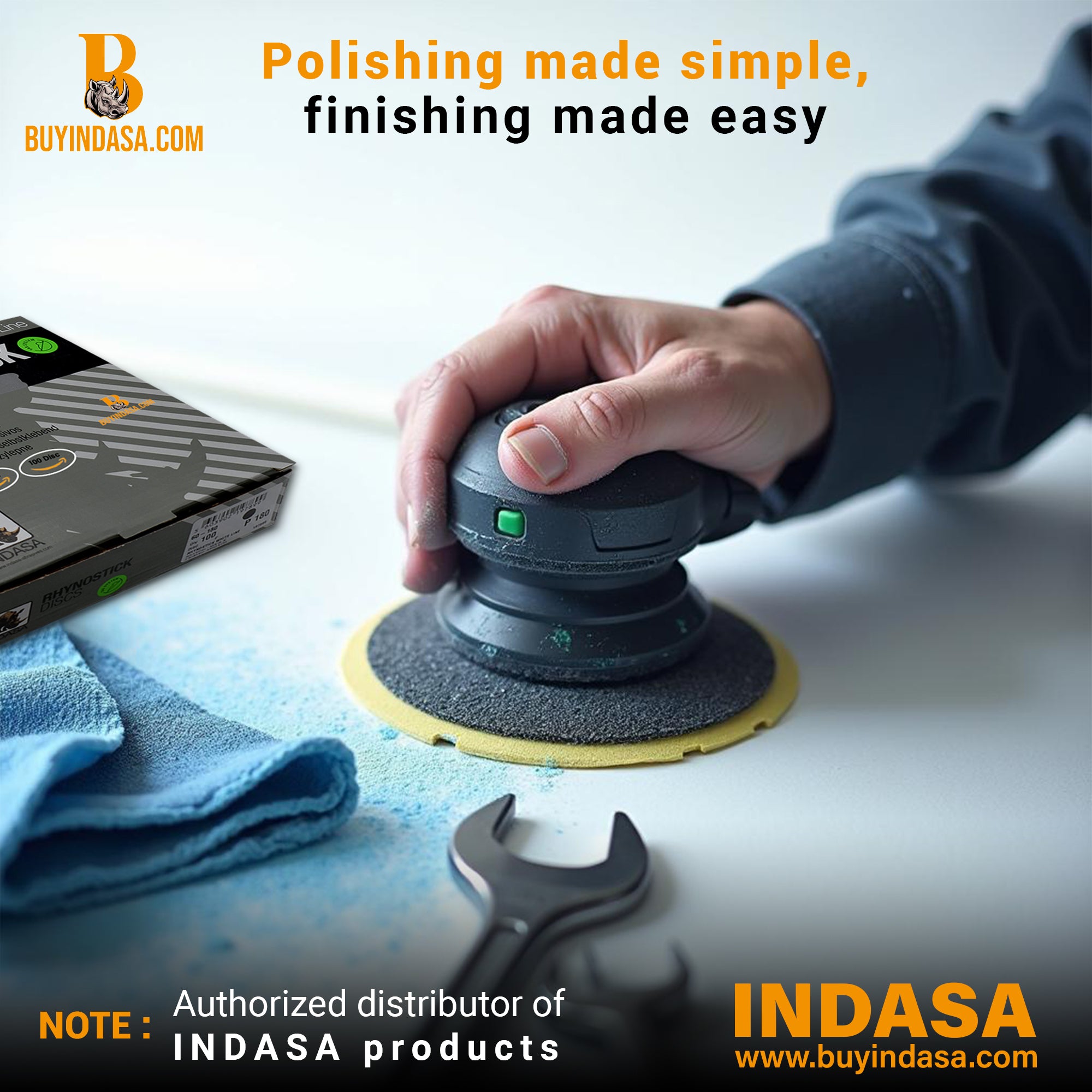 Indasa 6" Rhynostick White Line PSA Sanding Discs – Production Grade Abrasives (60 Series)