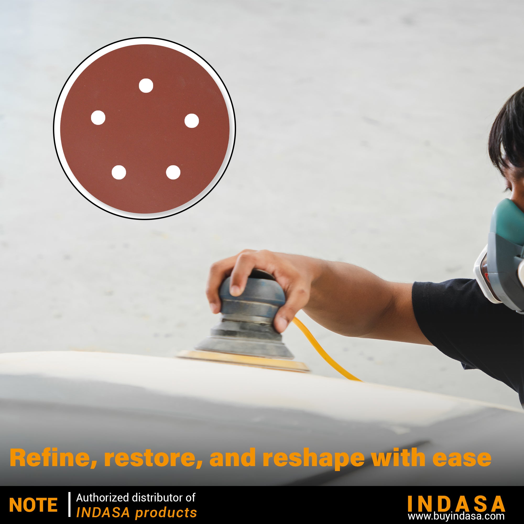 Buy Indasa 5" Rhynogrip Red Line 8-Hole Vacuum Sanding Discs, 550 Series