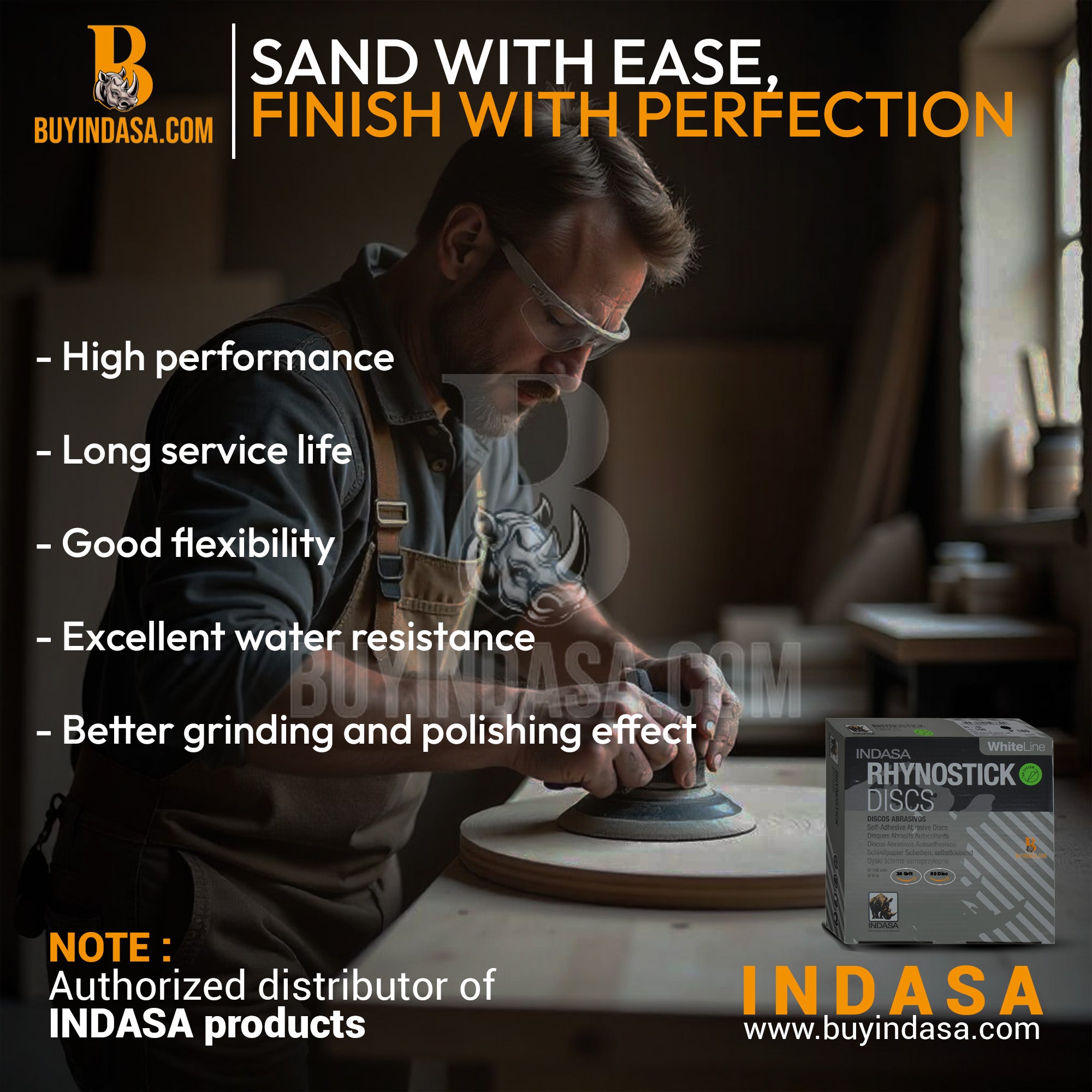 Indasa 6" Rhynostick White Line PSA Sanding Discs – Production Grade Abrasives (60 Series)