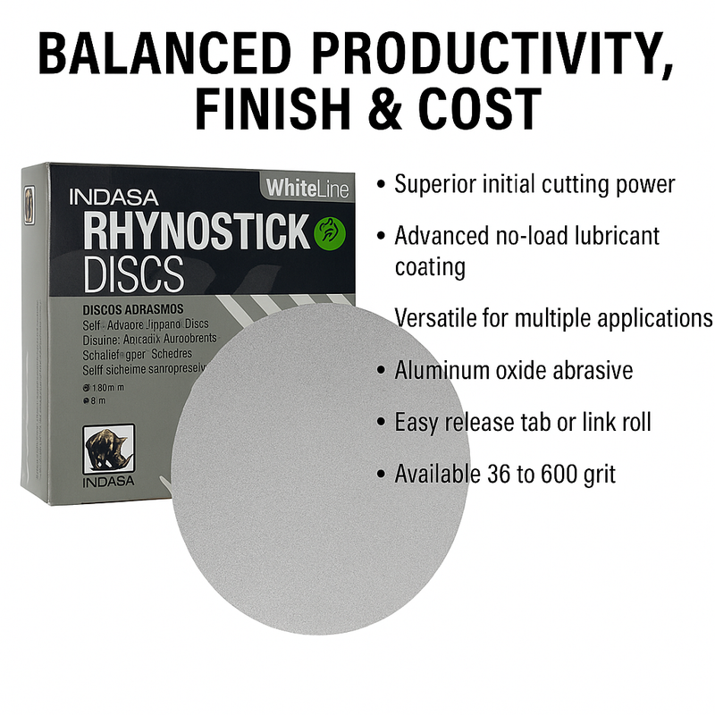 Buy Indasa 5" Rhynostick White Line PSA Sanding Discs, 50 Series