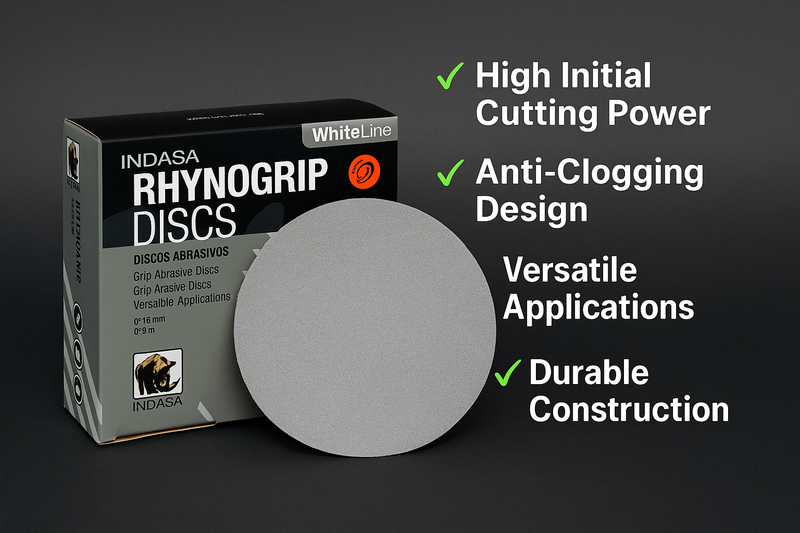 Buy Indasa 5" Rhynogrip Whiteline Solid Sanding Discs (Hook & Loop), 52 Series