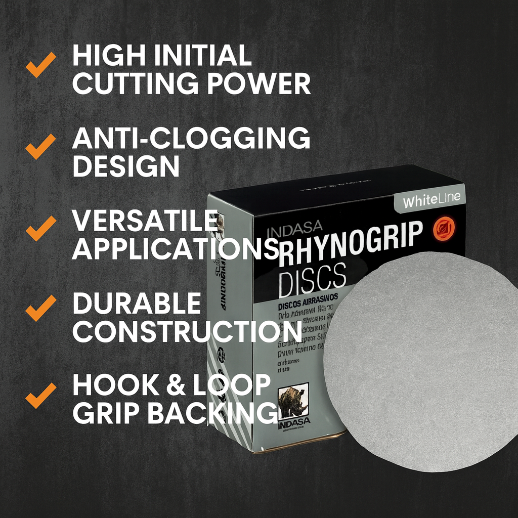 Buy Indasa 5" Rhynogrip Whiteline Solid Sanding Discs (Hook & Loop), 52 Series
