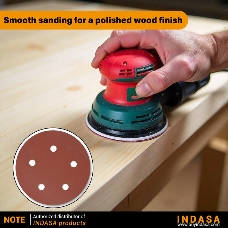 Buy Indasa 5" Rhynogrip Red Line 8-Hole Vacuum Sanding Discs, 550 Series