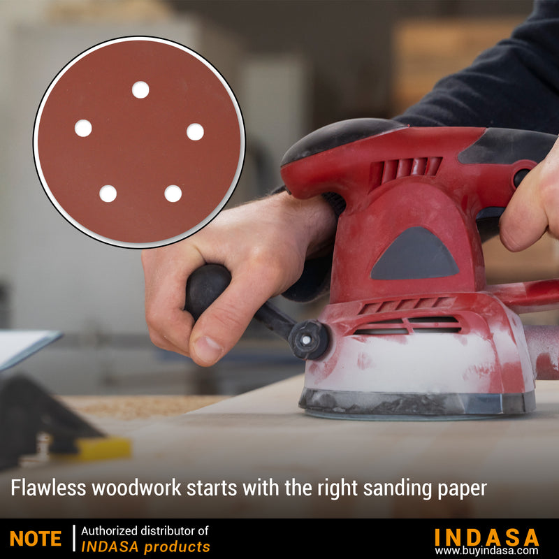 Buy Indasa 5" Rhynogrip Red Line 8-Hole Vacuum Sanding Discs, 550 Series