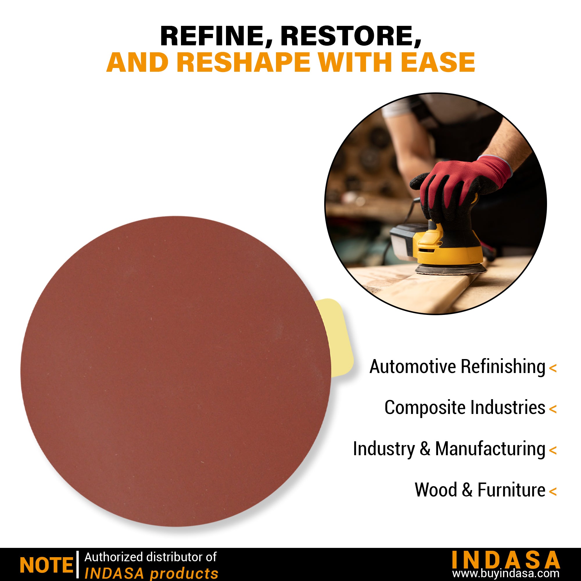 Buy Indasa 6" Rhynostick Red Line Solid Sanding Discs (600 Series)