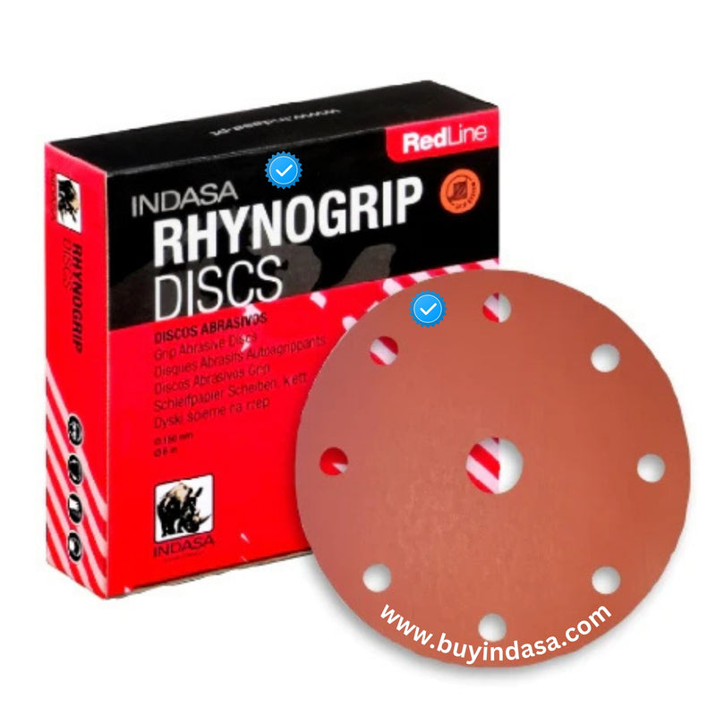 Buy Indasa Rhynogrip RebwLine 6" - 9-Hole Vacuum Sanding Discs, 690 Series