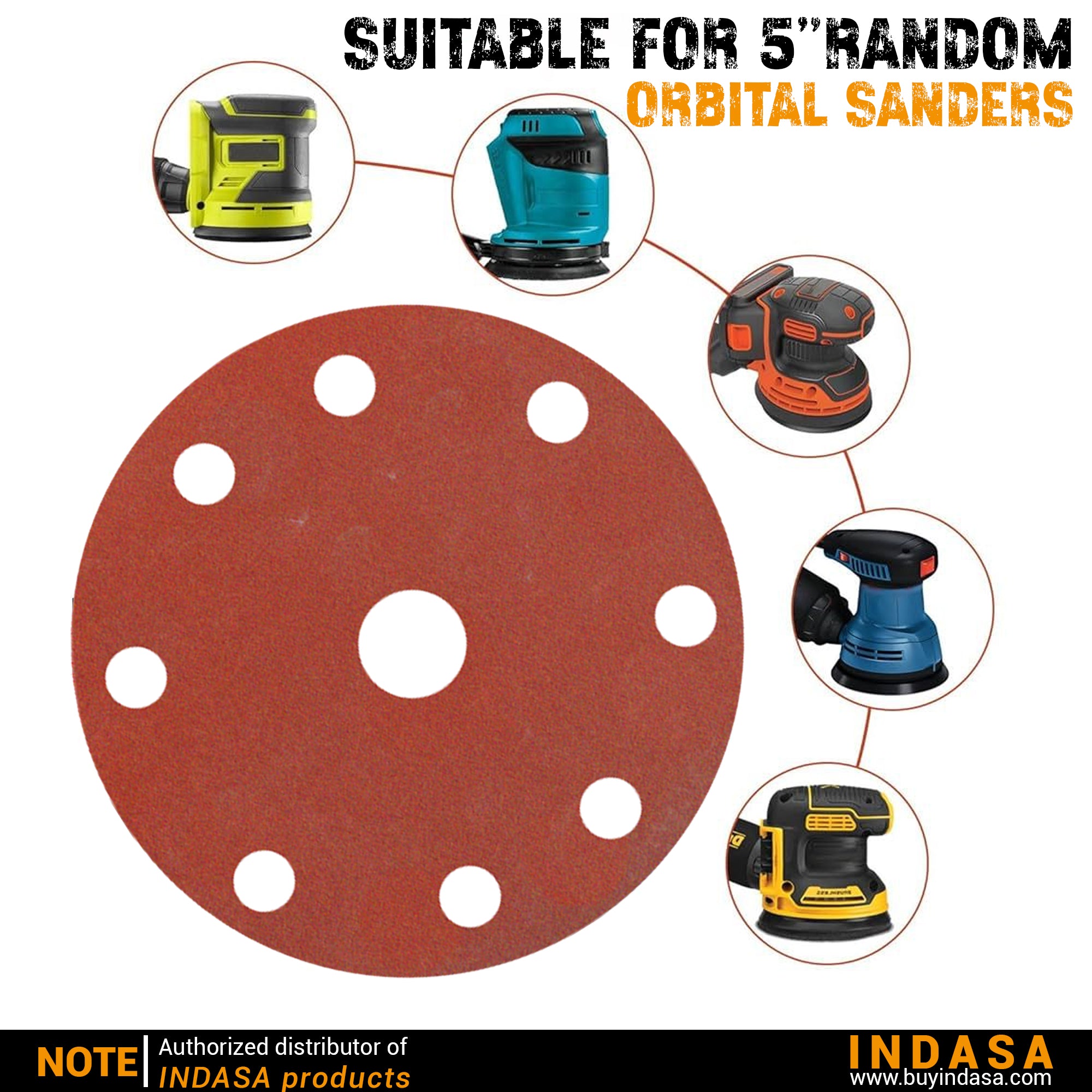 Buy Indasa Rhynogrip RedLine 6" - 9-Hole Vacuum Sanding Discs, 690 Series