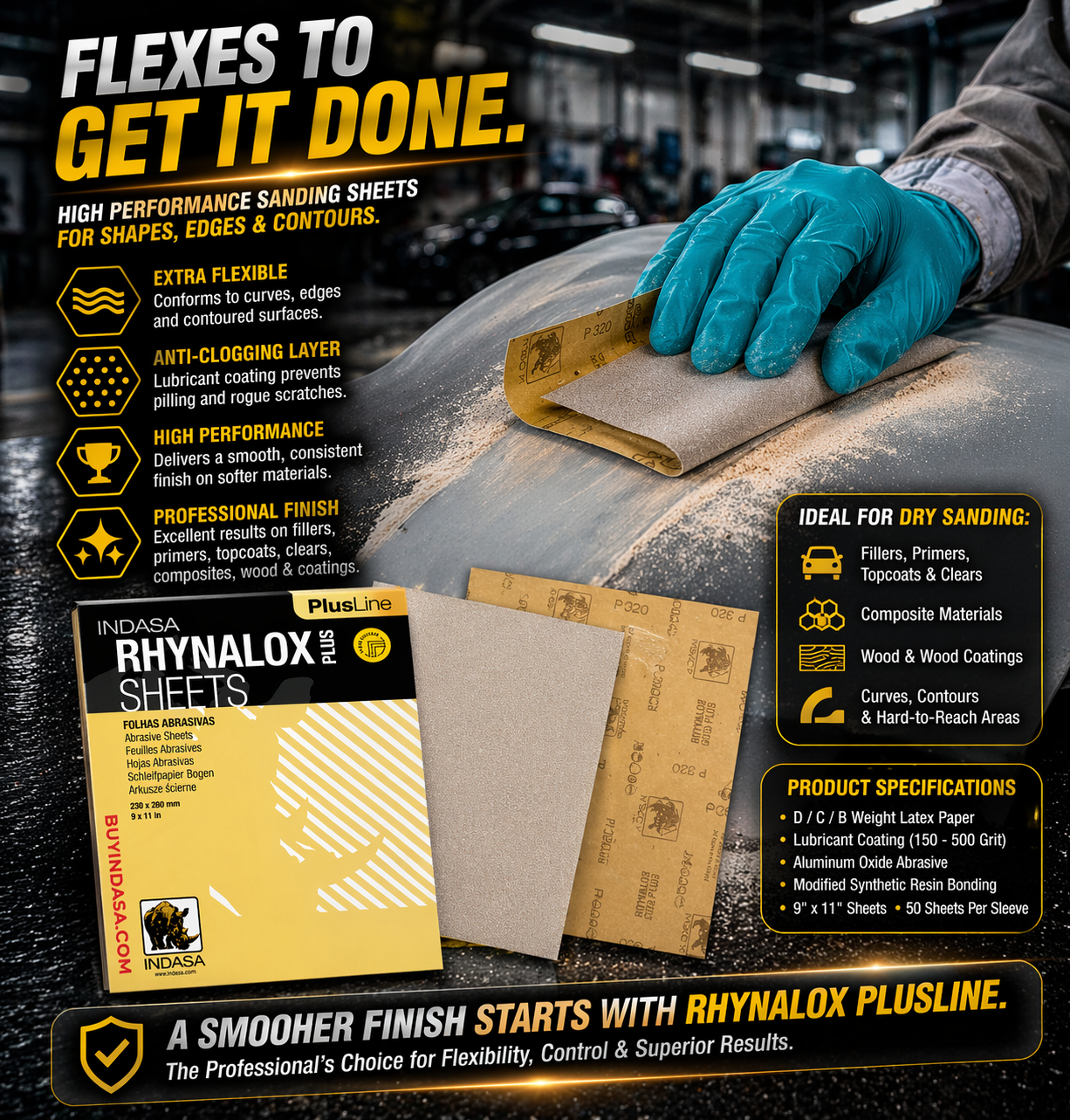 Buy Indasa Plusline Rhynolox Plus "DRY SANDING" Sheets, 3A Series