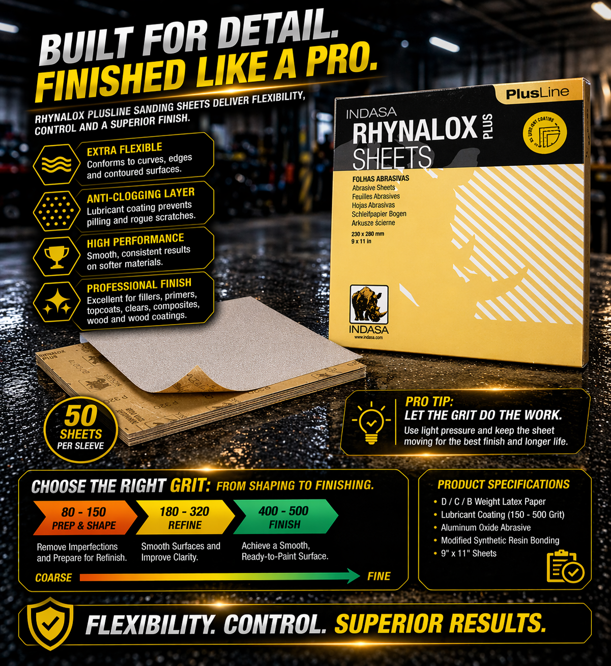 Buy Indasa Plusline Rhynolox Plus "DRY SANDING" Sheets, 3A Series