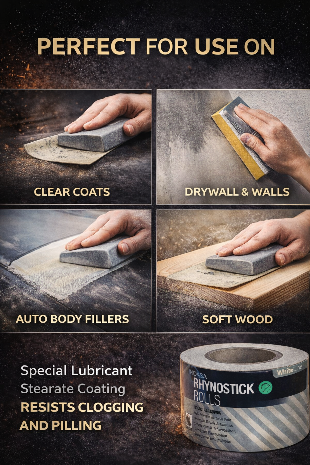 Buy Indasa 2.75" Rhynostick Whiteline PSA Sanding Rolls, 96 Series