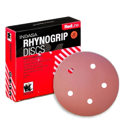 Buy Indasa 5" Rhynogrip Red Line 5-Hole Vacuum Sanding Discs, 520 Series