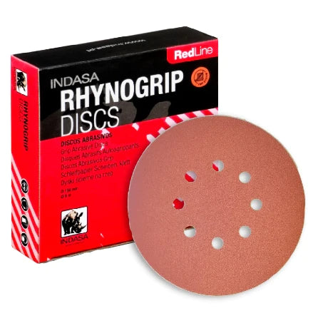 Buy Indasa Rhynogrip RedLine 6" 8-Hole Vacuum Sanding Discs, 640 Series