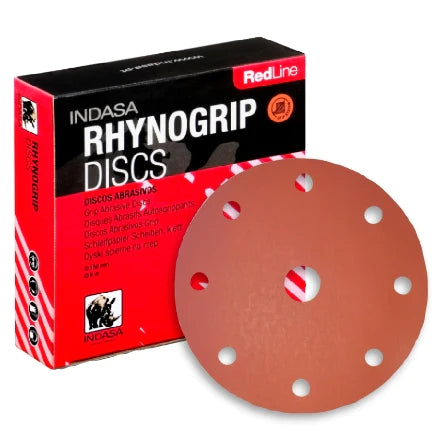 Buy Indasa Rhynogrip RedLine 6" 9-Hole Vacuum Sanding Discs, 690 Series