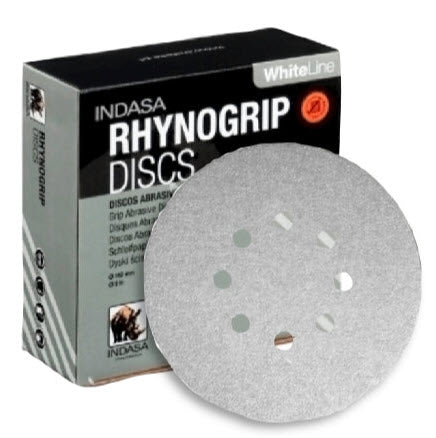 Buy Indasa 6" Rhynogrip White Line 8-Hole Vacuum Sanding Discs, 63 Series