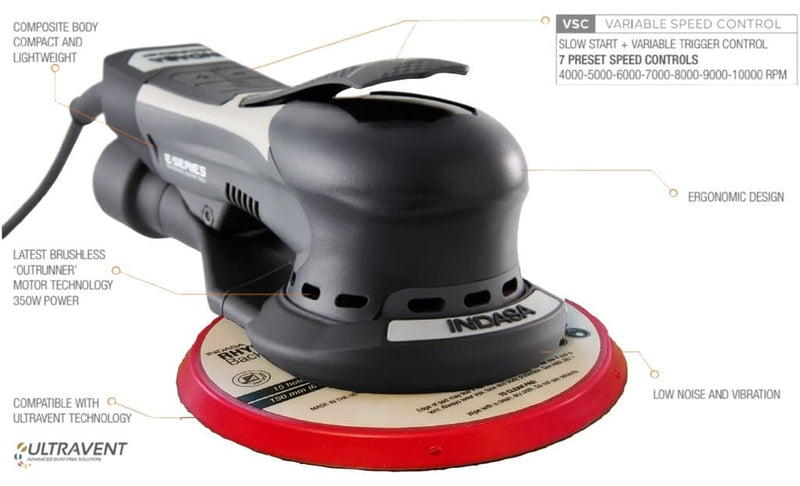 Buy Indasa Electric 6" Vacuum Ready Sander, 3/16" Random Orbit, 579541