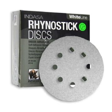 Buy Indasa 5" 8-Hole WhiteLine Rhynostick PSA Sanding Discs, 56 Series